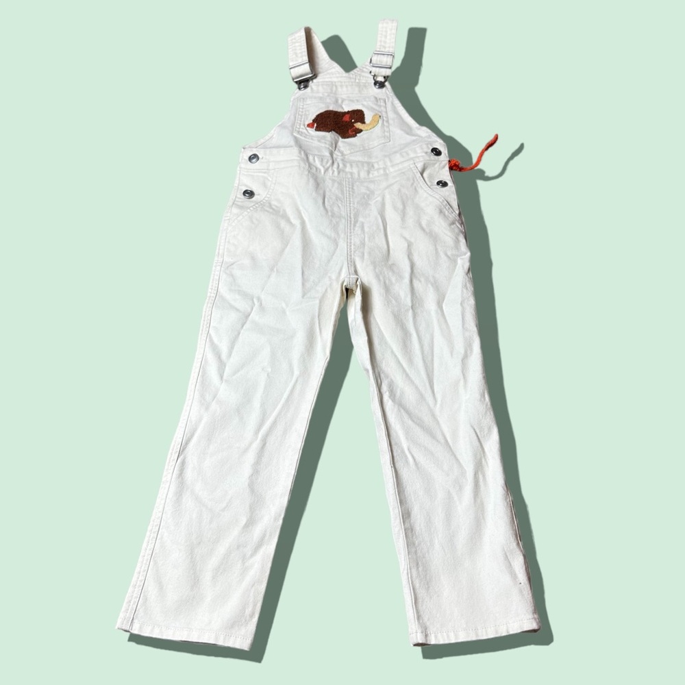 NWOT Christian Robinson For Target Woolly Mammoth Cream Overalls Size 4T Unisex